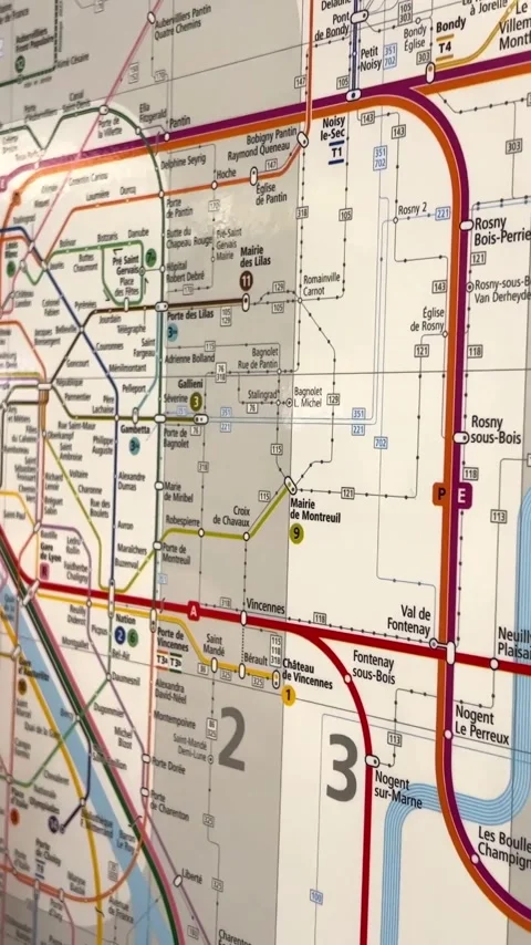 Metro map in Paris vertical video Paris France Stock Footage 244251369