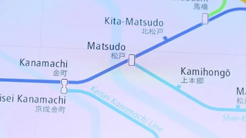 Metro Map of Tokyo city - timelapse footage Stock Footage 139496290