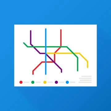 Metro Map Vector. Fictitious City Public Transport Scheme. Vector illustratio Stock Illustration