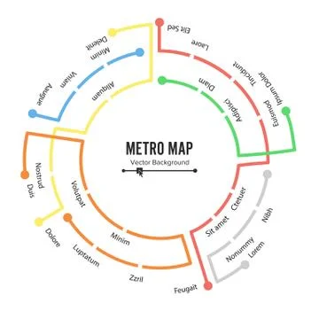 Metro Map Vector. Plan Map Station Metro And Underground Railway Metro Scheme Stock Illustration