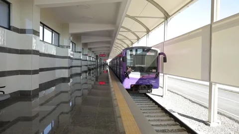 Metro moves from station platform Transit Subway Wagon Stock Footage 233992373