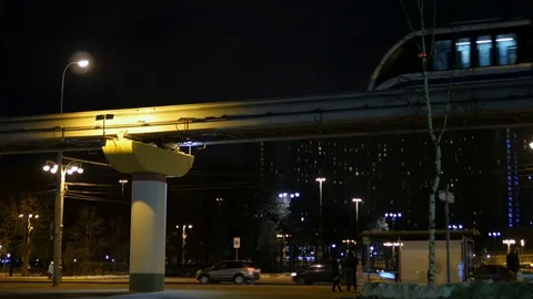 Metro Night traffic Video stock 70201749