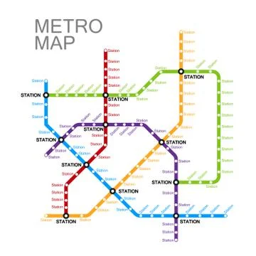 Metro or subway map design Stock Illustration