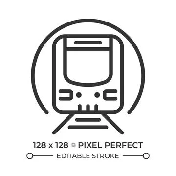 Metro pixel perfect line icon Stock Illustration