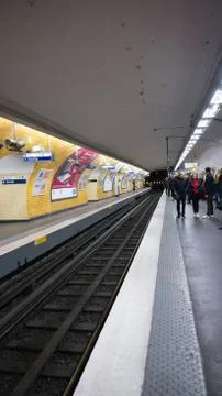 Metro Platform in Paris Stock Photos