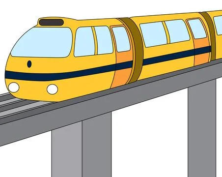 Metro rail isolated on white background Stock Illustration