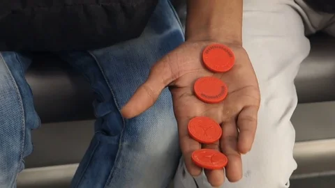 Metro Rail Tokens Stock Footage 83204538