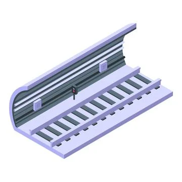 Metro railway icon isometric vector. Train station Stockillustratie