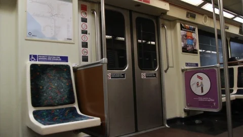 Metro Red Line Subway Interior - Los Angeles, CA Video stock 88894973