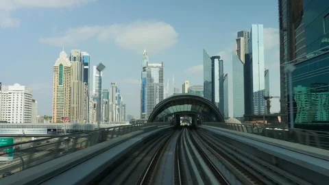 Metro Ride in Dubai, UAE Stock Footage 85967884