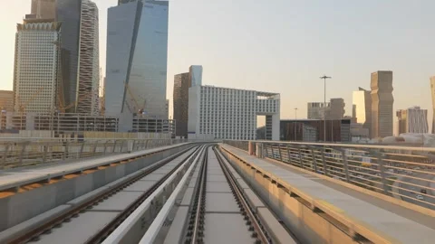 Metro Ride View in Riyadh KAFD Saudi Arabia Stock Footage 309782884