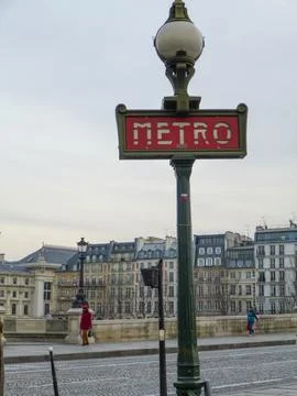 Metro sign in Paris Stock Photos