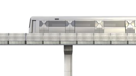 Metro Sky Train Side View Illustrazione stock