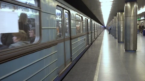 Metro Station Budapest Hungary Train Leaving Stock Footage 101643165