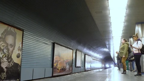 Metro Station Budapest Hungary Train Arriving Stock Footage 101643259