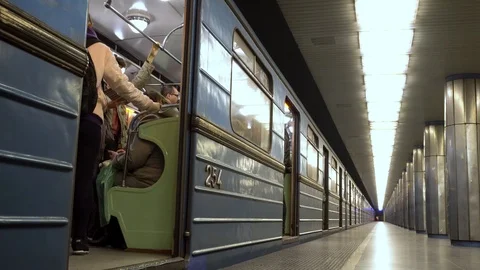 Metro Station Budapest Hungary Train Leaving Stock Footage 101643339