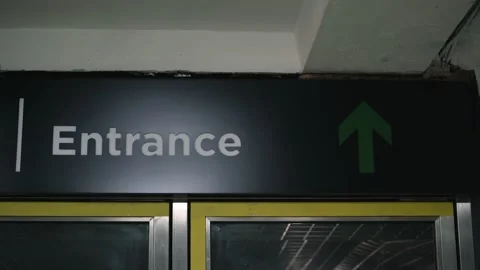 Metro station closed due to lockdown. The entrance is closed. Quarantine. Video stock 166970875