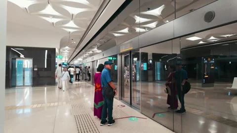 Metro station in Doha, Qatar Stock Footage 327588589
