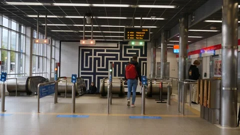 Metro station in Helsinki Stock Footage 217982888