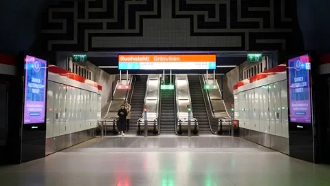 Metro station in Helsinki Stock Footage 217983147