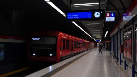 Metro station in Helsinki Stock Footage 217983336