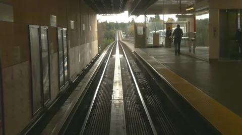 Metro station people standing on platform Stock Footage 68411234