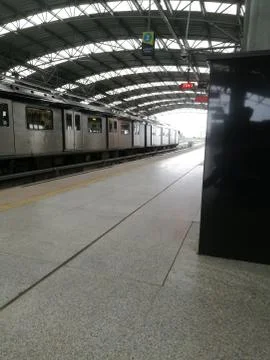 A metro station platform. Stock Photos