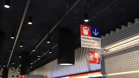 Metro stations in Helsinki Stock Footage 217983366