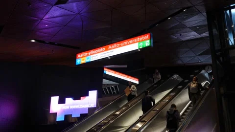 Metro stations in Helsinki Stock Footage 217983709