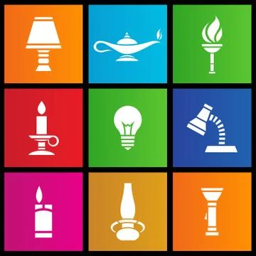 Metro style light sources 스톡 일러스트