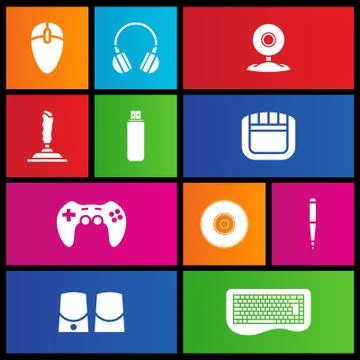 Metro style PC accessories 스톡 일러스트