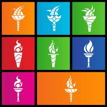 Metro style torches Illustrazione stock
