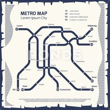Metro subway map - subway poster design: Royalty Free #77299998