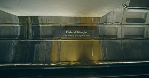 Metro subway system, Washington D.C. Fereral Triangle Station Stock Footage 138832939