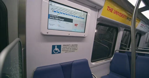 Metro subway system, Washington D.C. interior train, wsound Stock Footage 138833449