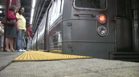 Metro subway train leaving the platform Stock Footage 270657
