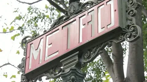 Metro symbol in Paris Stock Footage 12566391