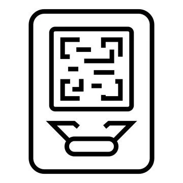 Metro ticket qr code icon, outline style Stock Illustration