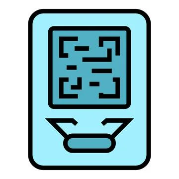 Metro ticket qr code icon vector flat Stock Illustration
