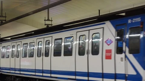 Metro train arrival at station Stock Footage 293739649