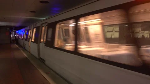Metro train arriving to the station  Stock Footage 67292014