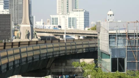 Metro train in Bangkok Stock Footage 265153997