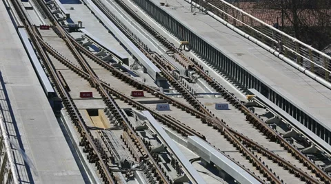Metro train bridge and station 5 Video stock 35870080