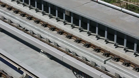 Metro train bridge and station 6 Stock Footage 35870198