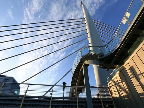 Metro train bridge Video stock 73604197