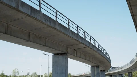 Metro train bridge Stock Footage 130110916