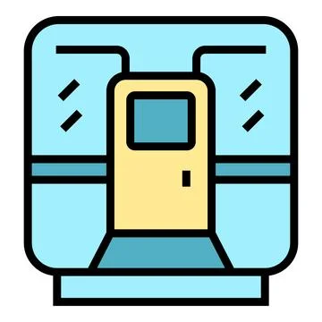 Metro train door icon vector flat Illustrazione stock