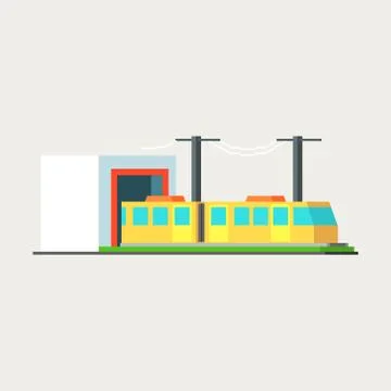 Metro Train Exiting Tunnel Stock Illustration