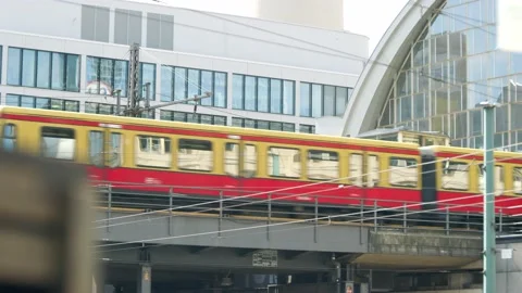 Metro Train Heading Towards Station Urban Space Architecture Day Time Stock Footage 144256264