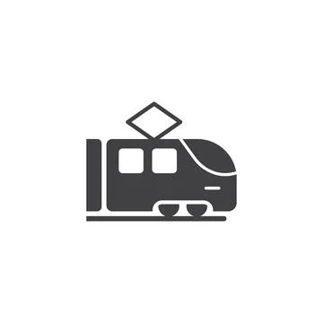 Metro train icon in flat style. Subway vector illustration on isolated back.. Stock Illustration